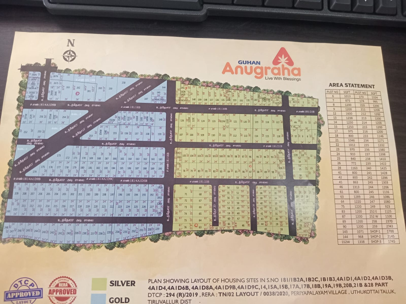  1518 Sq.ft. Residential Plot for Sale in Periyakuppam, Thiruvallur