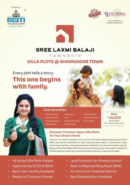  165 Sq.ft. Commercial Land for Sale in Shadnagar, Hyderabad