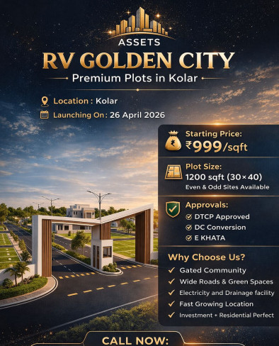  1200 Sq.ft. Residential Plot for Sale in Bangarapet, Kolar