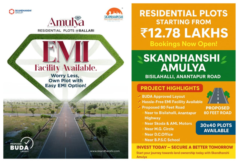 1162 Sq.ft. Residential Plot for Sale in Talur Road, Bellary