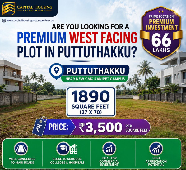  1890 Sq.ft. Residential Plot for Sale in Puttuthakku, Vellore