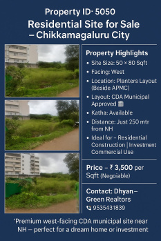  Agricultural Land for Sale in KHB Colony, Chikmagalur