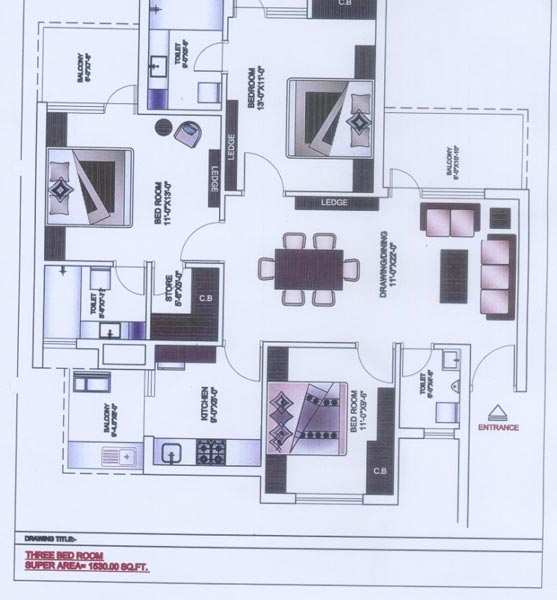 3 BHK 1852 Sq.ft. Apartment for Sale in VIP Road, Zirakpur