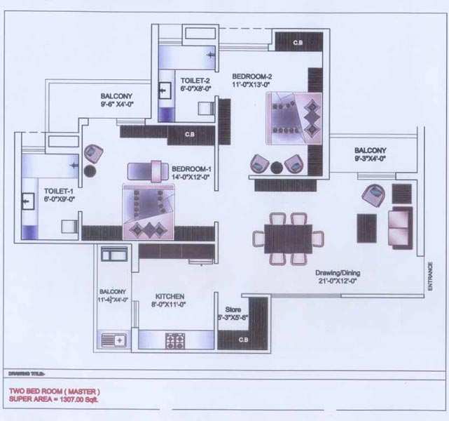2 BHK 1307 Sq.ft. Apartment for Sale in VIP Road, Zirakpur