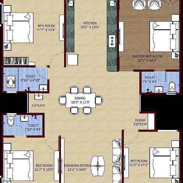 4 BHK Apartment 1851 Sq.ft. for Sale in Kolar Road, Bhopal