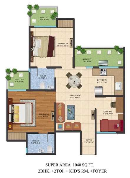 2 BHK 1040 Sq.ft. Apartment for Sale in Sector 16B Greater Noida West