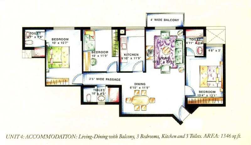3 BHK 1350 Sq.ft. Apartment for Sale in DLF Phase V, Gurgaon