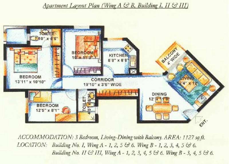 3 BHK Apartment 1153 Sq.ft. for Sale in DLF Phase V, Golf Course Road, Gurgaon