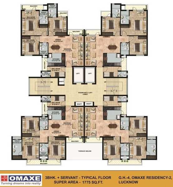 3 BHK 1775 Sq.ft. Apartment for Sale in Gomti Nagar Extension, Lucknow