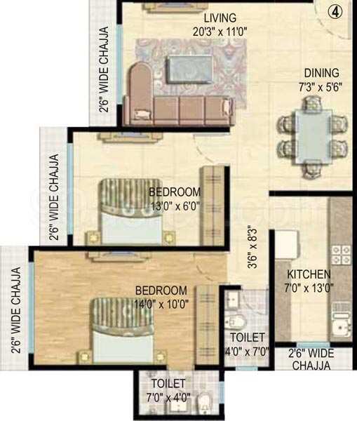3 BHK Apartment 1350 Sq.ft. for Sale in Motilal Nagar, Goregaon West, Mumbai