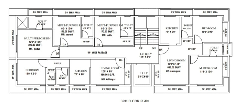 2 BHK Apartment 700 Sq.ft. for Sale in Thane West