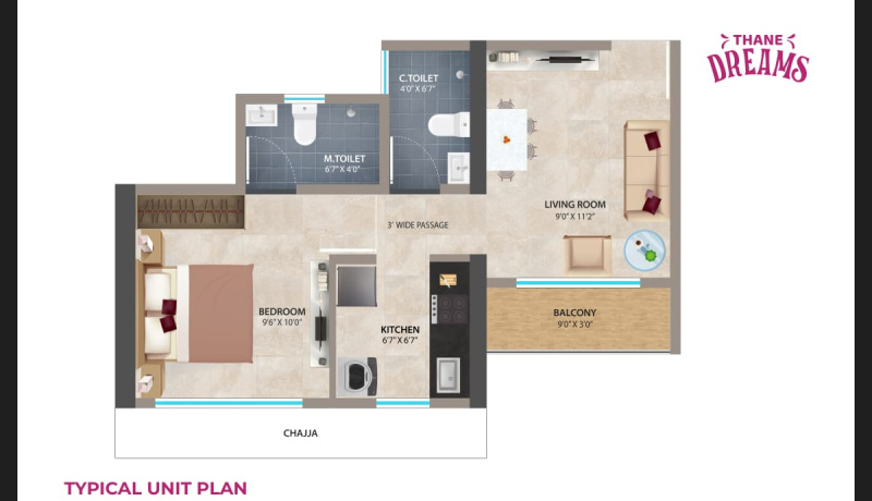 1 BHK Apartment 375 Sq.ft. for Sale in Thane West