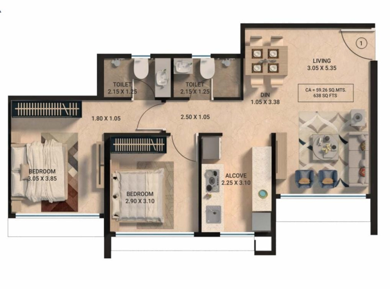 2 BHK Apartment 622 Sq.ft. for Sale in Bhandup West, Mumbai