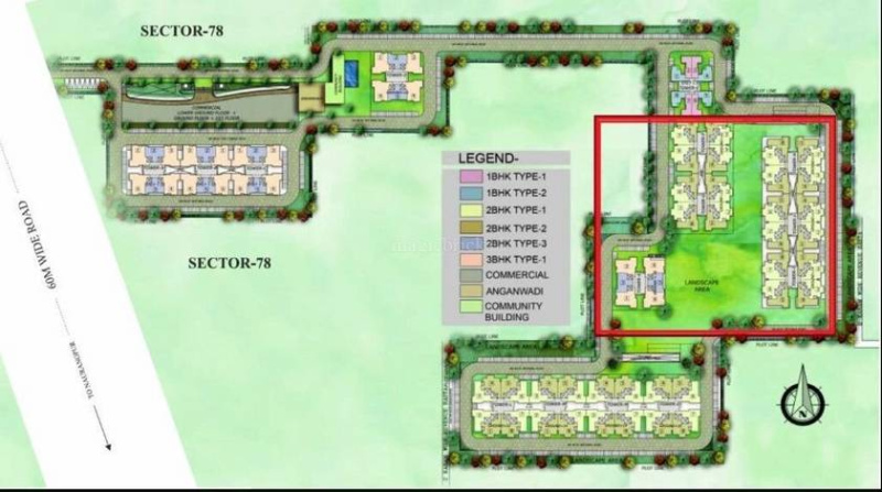 3 BHK 740 Sq.ft. Apartment for Sale in Sector 78 Gurgaon