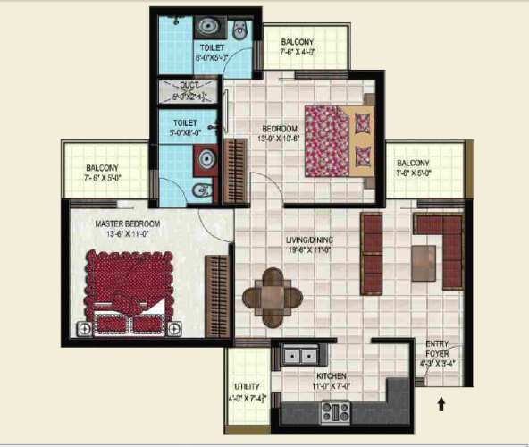 2 BHK 1070 Sq.ft. Apartment for Sale in Sector 126, Airport Road, Mohali