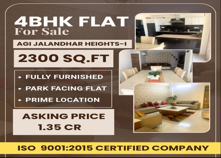 4 BHK 2300 Sq.ft. Apartment for Sale in 66 Feet Road, Jalandhar