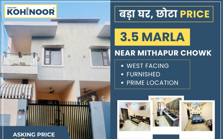 3 BHK House 826 Sq.ft. for Sale in Mithapur, Jalandhar