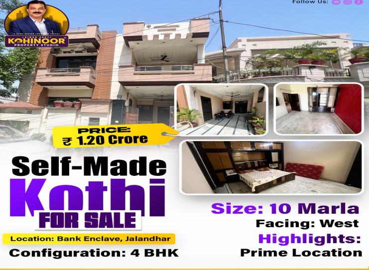 4 BHK 10 Marla House for Sale in Bank Enclave, Jalandhar