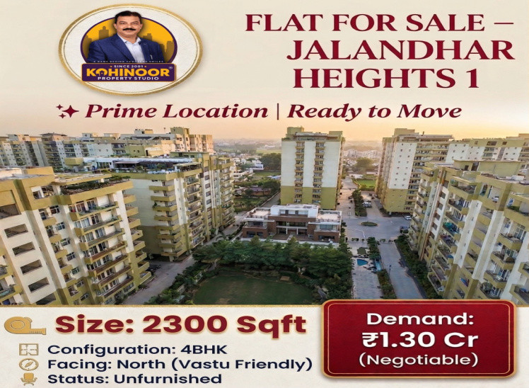 4 BHK 2300 Sq.ft. Apartment for Sale in 66 Feet Road, Jalandhar