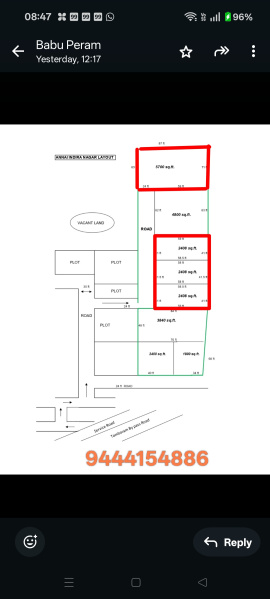 Residential Plot 2400 Sq.ft. for Sale in Vanagaram, Chennai