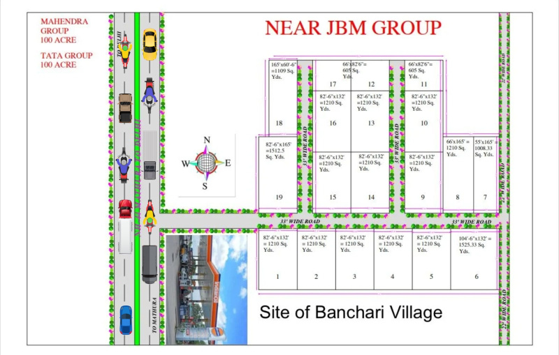  Industrial Land 1210 Sq. Yards for Sale in Banchari, Palwal