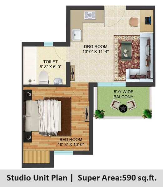 1 BHK Apartment 5000 Sq.ft. for Sale in