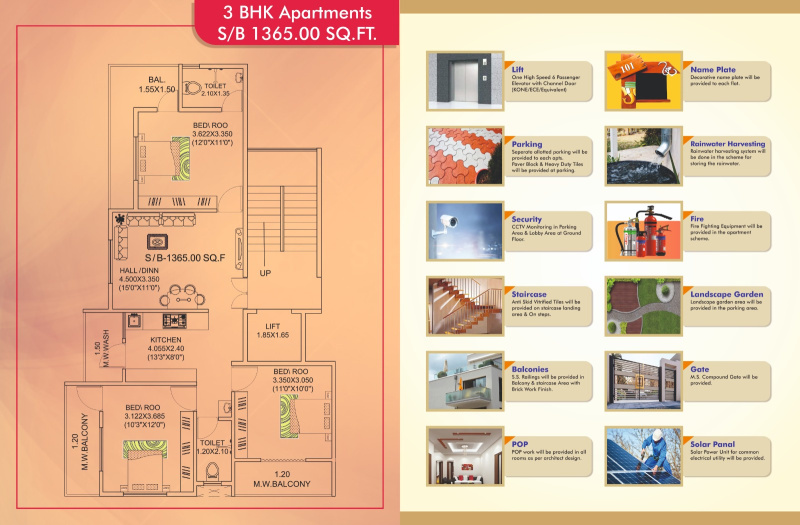 3 BHK Apartment 1365 Sq.ft. for Sale in Manewada, Nagpur